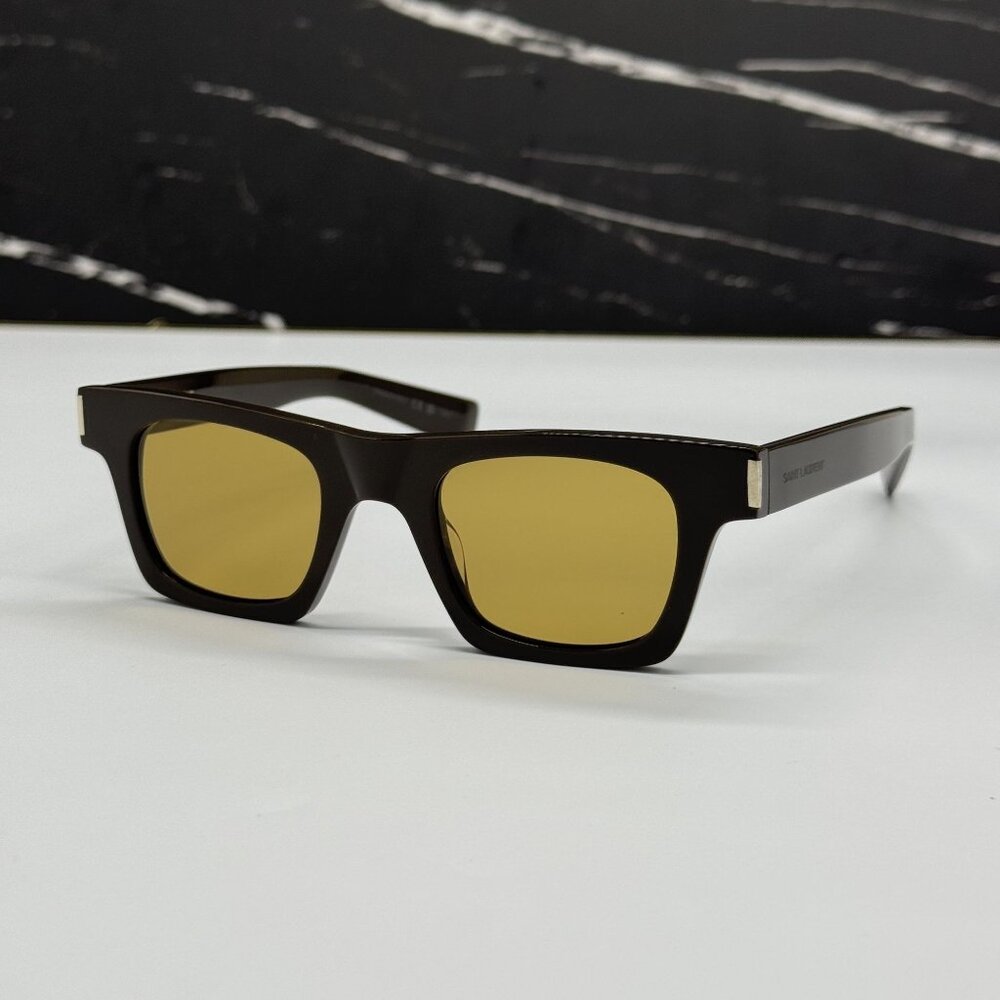 NEW SAINT LAURENT SL719 004 BLACK/YELLOW UNISEX SUNGLASSES SL 719 004